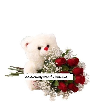 Panda oyuncak ve Güller